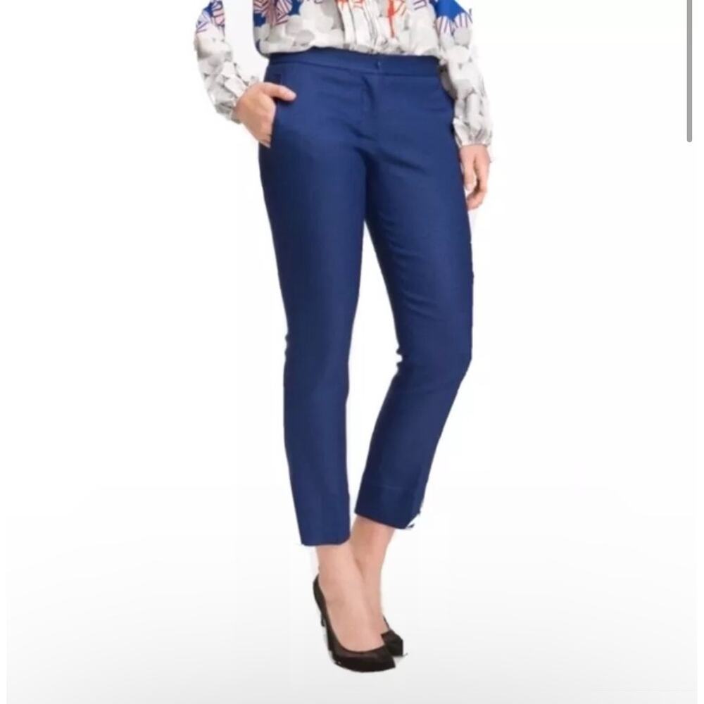 Diane von Furstenberg Georgia Sapphire Blue Ankle Pants Work Casual Size 4 Small